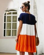 Color Block A Line Dress Original Design Autumn Winter Style Trendy and Chic Wholesale Available