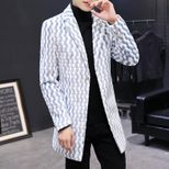 Mens Slim Fit Plaid Overcoat Faux Fur Fabric Stylish Winter Outerwear customizable