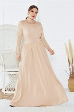 Plus Size Long Sleeve Round Neck Dress Elegant Evening Gown for Fall Winter private label