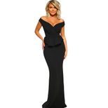 Elegant Evening Gown Deep V Neck Floor Length Sleeveless Perfect for Parties and Formal Events W