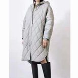 Hooded Longline Quilted Cotton Coat for Women Loose Fit Warm Winter Jacket Casual Everyday Wear