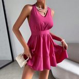 Summer High Waist A Line Dress Sexy Halter Neck Open Back Short Skirt Perfect for Parties and Ca