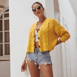 Fashion Womens Sweater Versatile V Neck Long Sleeve Short Style Casual Wear for All Seasons Whol