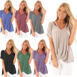 Off Shoulder Short Sleeve T Shirt for Women Twist Front Design Summer Casual Wear