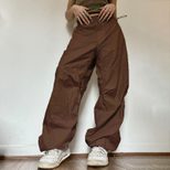 Casual Womens Pants Loose Fit Solid Color Cargo Trousers Comfortable Street Style