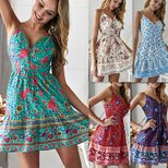 Bohemian V Neck Maxi Dress Summer Style Sleeveless Lightweight Fabric Perfect for Beach or Casua