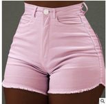 Womens Denim Shorts Solid Color Slim Fit with Pockets Casual Summer Wear bulk order