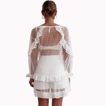 Lace Hollow Out Sun Protection Dress Long Sleeve Elegant Design Lightweight Fabric Perfect for S