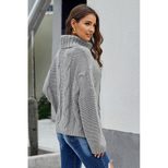 Plus Size Turtleneck Sweater for Women Loose Fit Long Sleeve Solid Color Cozy Knit Autumn Winter Casual Wear