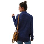 High Neck Solid Color Sweater Original Design Fashionable Style Comfortable Fabric Perfect for Fall Winter Ready