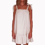 Ruffle Hem Bow Tie Strappy Maxi Dress Elegant Design Flowy Silhouette Perfect for Summer Events