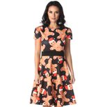 Fashionable Womens Printed Dress Autumn Winter Collection Perfect for Christmas Celebrations Who