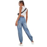 Casual Womens Denim Pants Side Slit Tapered Fit Comfortable Fabric Perfect for Everyday Wear Who