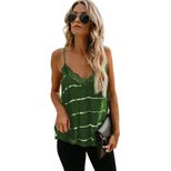 Womens Tie Dye Sleeveless Top V Neck Lace Trim European Style Summer Casual Wear Wholesale Avail
