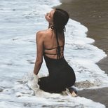 Summer Hollow Out Halter Neck Dress for Women Sexy Backless High Slit Slim Fit Beachwear for Vac