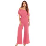 Off Shoulder Chiffon Jumpsuit Waist Tie Long Pants Stylish Sleeves Perfect for Parties and Event
