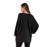Plus Size Batwing Sleeve T Shirt for Women Loose Fit Solid Color Round Neck Casual Wear Wholesal