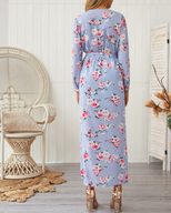 Floral Print Maxi Dress Sexy Split Design Spring Style Womens Fashion Ready to Ship Low MOQ