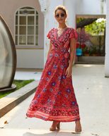Summer Floral Maxi Dress for Women Casual Sexy Comfortable Perfect for Vacation Ready to Ship