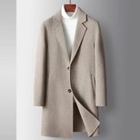 Mens Double Sided Wool Overcoat Mid Length Lightweight Business Casual Autumn Winter Collection