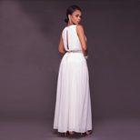 Womens Chiffon Dress Deep V Neckline Elegant Solid Color Available in S to XL Wholesale Ready to Ship