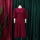 Plus Size Fashion Dress Ruffled Design Puff Sleeves Trendy Style Suitable for Casual or Formal O