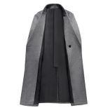 Mens Wool Blend Double Breasted Overcoat Stylish Long Casual Suit Jacket Perfect for Middle Aged