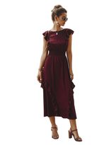 Ruffle Hem Dress Elegant Design Lightweight Fabric Spring Summer Style Wholesale Available custo