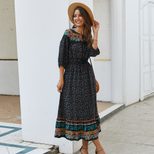 Bohemian Floral Maxi Dress Lightweight Fabric Summer Style ready to ship custom packaging