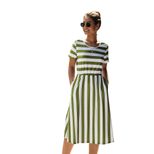 Striped Short Sleeve Dress Elegant Design Summer Style Perfect for Work Wholesale Available bulk