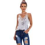 Lace Cami Tank Top for Women V Neck Sleeveless Loose Fit Summer Casual Wear Wholesale Available