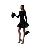 Puff Sleeve A Line Mini Dress for Women Elegant Ruffle Hem Vintage Inspired