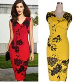 Sleeveless V Neck Floral Print Dress for Women Lightweight Fabric Casual Summer Wear