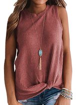 Twisted Hem Sleeveless T Shirt Fashionable Casual Style Round Neck Wholesale Supply Available cu