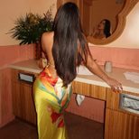 Elegant Womens Summer Dress Color Block Floral Print Halter Neck Bodycon Fit Maxi Length Perfect