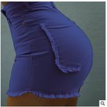 Womens Denim Shorts Solid Color Slim Fit with Pockets Casual Summer Wear bulk order