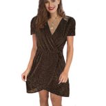 V Neck Irregular Sequin Evening Dress for Women Short Sleeve Party Wear Available in Multiple Sizes Wholesale