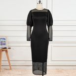 Plus Size Womens Casual Dress Long Sleeve Hollow Out Design High Waist Fit Suitable for Work or Everyday Wear Wholesale