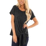 Twist Knot T Shirt for Women Irregular Short Sleeve Casual Summer Wear in Multiple Sizes