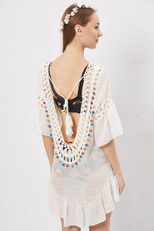 Sexy Hollow U Back Tie Bikini with Colorful Tassel Cover Up Beachwear for Summer Wholesale Avail