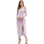 Elegant Off Shoulder Bodycon Dress Luxurious Fabric Chic Design Perfect for Parties Wholesale Av