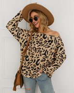 Leopard Print Sweater Original Design Elegant Style Long Sleeve Autumn Winter Wholesale Availabl