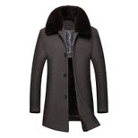 Mens Long Woolen Overcoat Warm Lined Fabric Winter Outerwear custom packaging