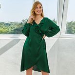 Plus Size Womens Ruffle Sleeve Dress Long Sleeve Summer Casual Wear fast shipping