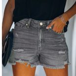 High Waisted Ripped Denim Shorts 4 Colors Available Casual Summer Wear Ready to Ship factory dir