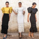 Womens Two Piece Dress Set Round Neck Short Sleeve Casual Style for Autumn