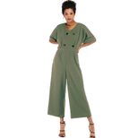 Womens Jumpsuit High Waisted V Neck 3 4 Length Spring Fashion for Casual Wear Wholesale Availabl