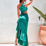 Sleeveless Asymmetrical Cutout Dress for Women Lightweight Fabric Summer Casual Wear