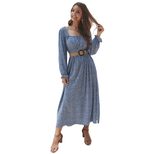 Floral Print Square Neck Dress Original Design Autumn Winter Style Womens Fashion Wholesale Avai