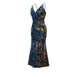 Womens Sequin Bodycon Dress Sleeveless Spaghetti Strap Elegant Evening Wear Low MOQ